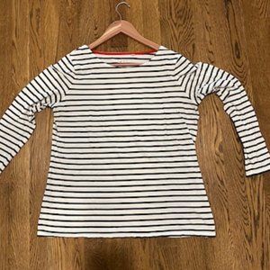 Boden Black and White Stripe Top - Sz 12